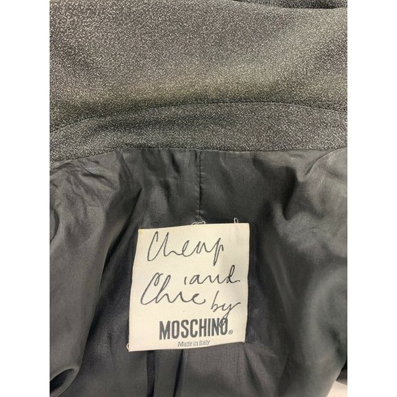 Vintage Cheap and Chic MOSCHINO Suit 10 Charcoal Gray Pants Blazer Jacket 90s - Picture 8 of 12